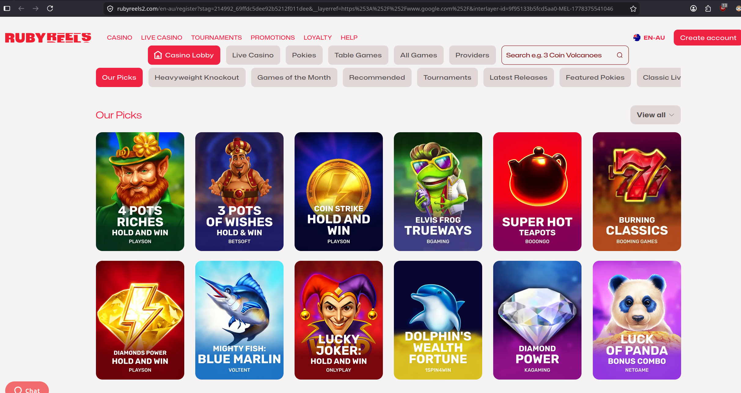 Ginger Club Online redirect screenshot